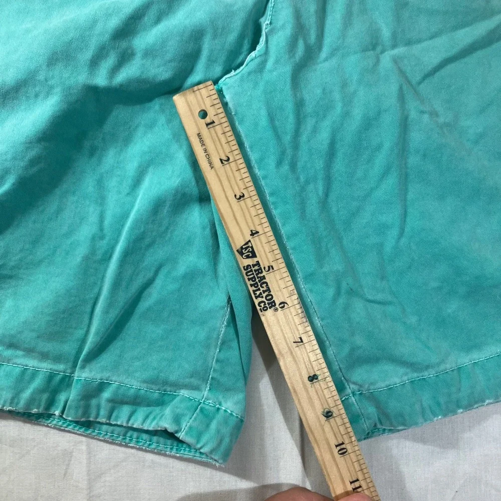Hollister‎ Mens Teal Green Chino Shorts Sz 30 Button Fly 100% Cotton Casual Prep